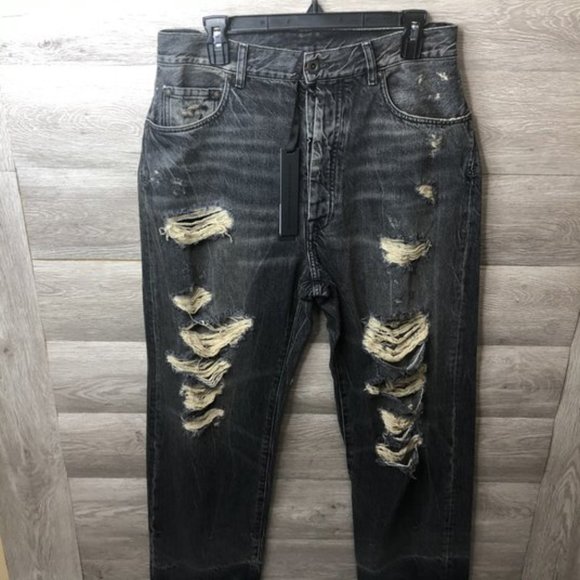 Unravel Project Sz 29 Black Distressed Baggy Jean - Picture 1 of 9